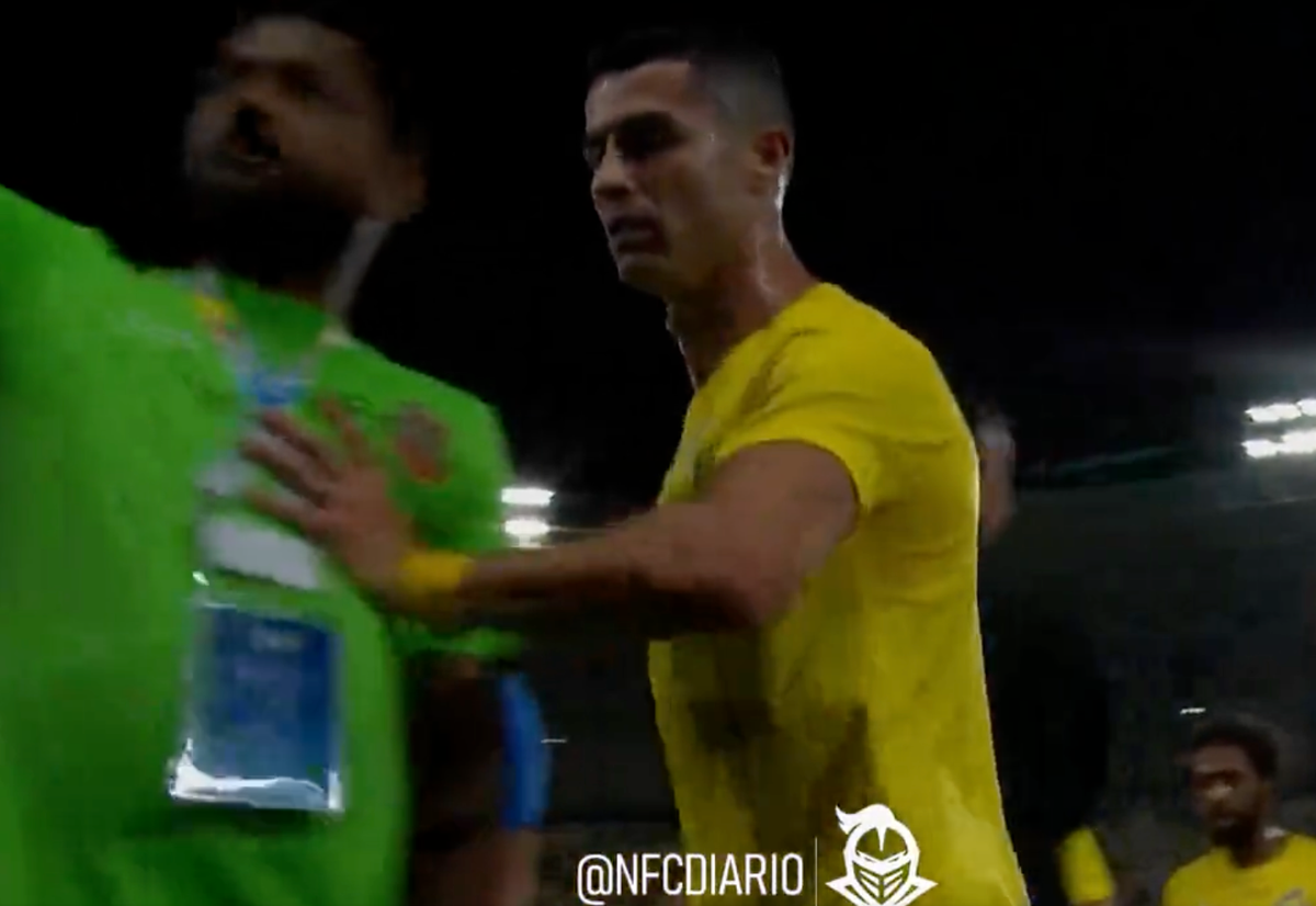 Cristiano Ronaldo Screams At Referee And Shoves Fan In Saudi Strop